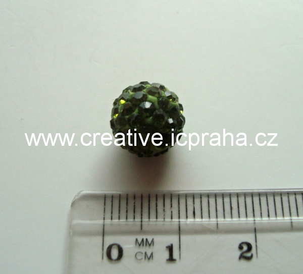 kulička se šatony 10mm - peridot 16